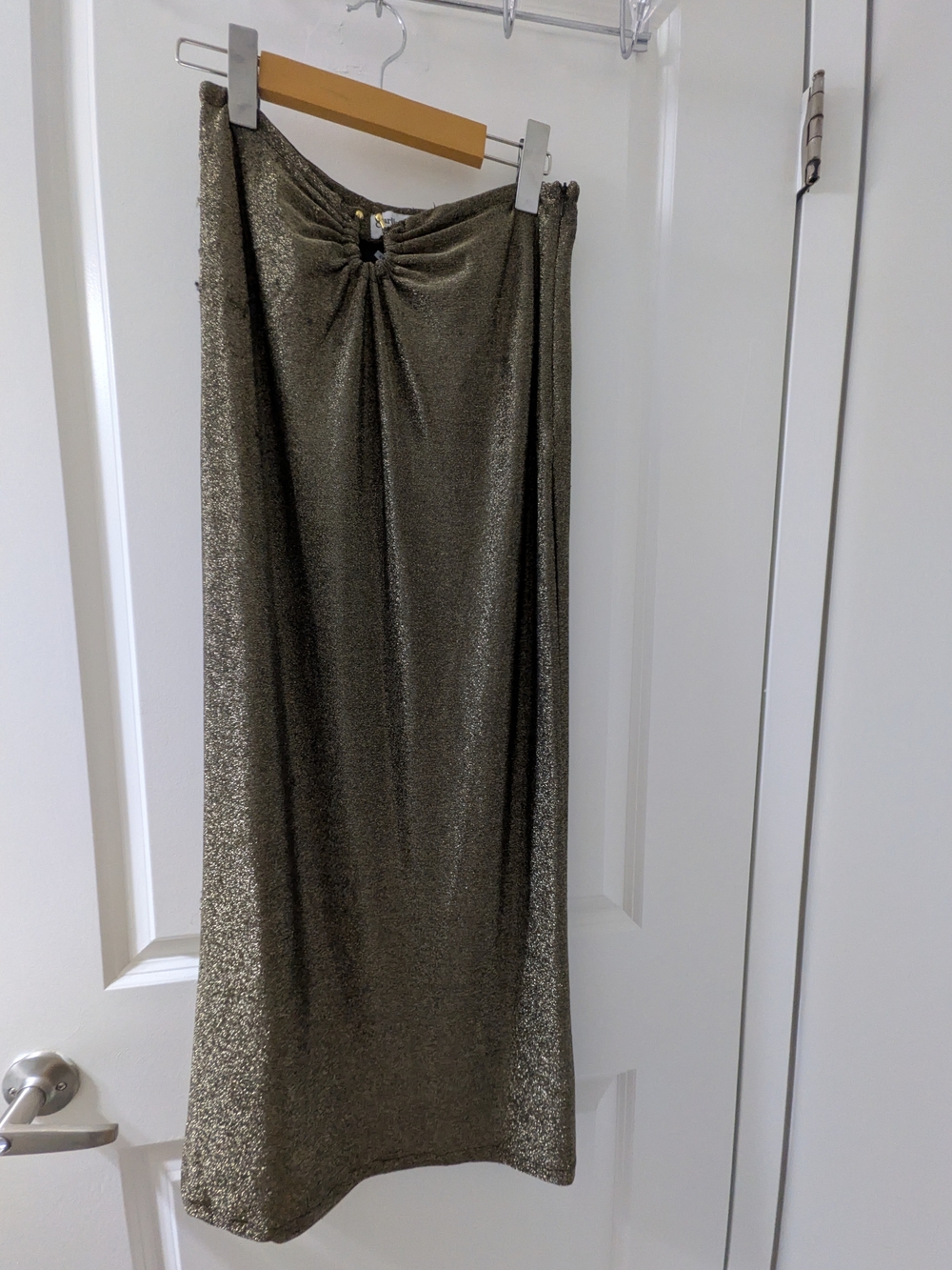 Charlie Holiday Metallic Gold And Black Maxi Skirt
